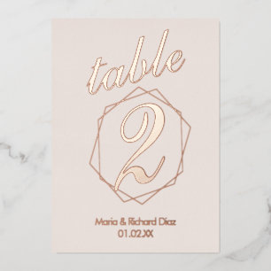 Numéro de table en feuille d'aluminium à bordure g