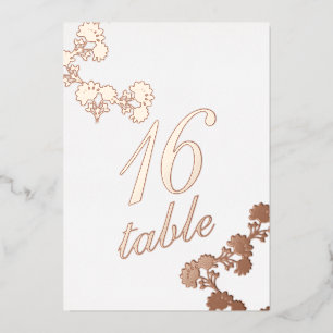 Numéro de table en feuille d'or florale