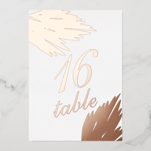 Numéro de table en feuille d'or Pampas (Recto)