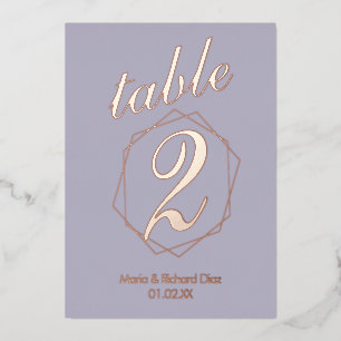 Numéro de table en feuille métallique à bordure gé