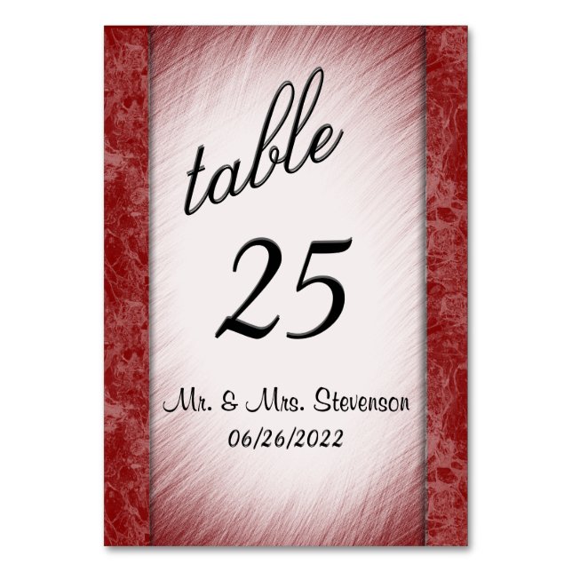 Numéro de table en marbre rouge (Par défaut)