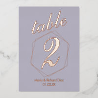 Numéro de table en relief à bordure pointillée