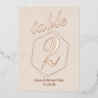 Numéro de table en relief à bordure pointillée