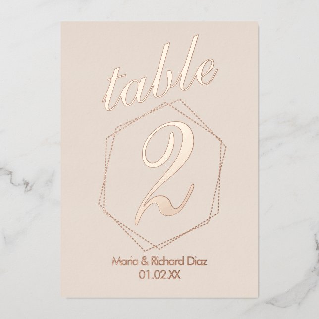 Numéro de table en relief à bordure pointillée (Recto)