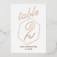 Numéro de table en relief à bordure pointillée