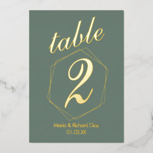 Numéro de table en relief de points en feuille mét