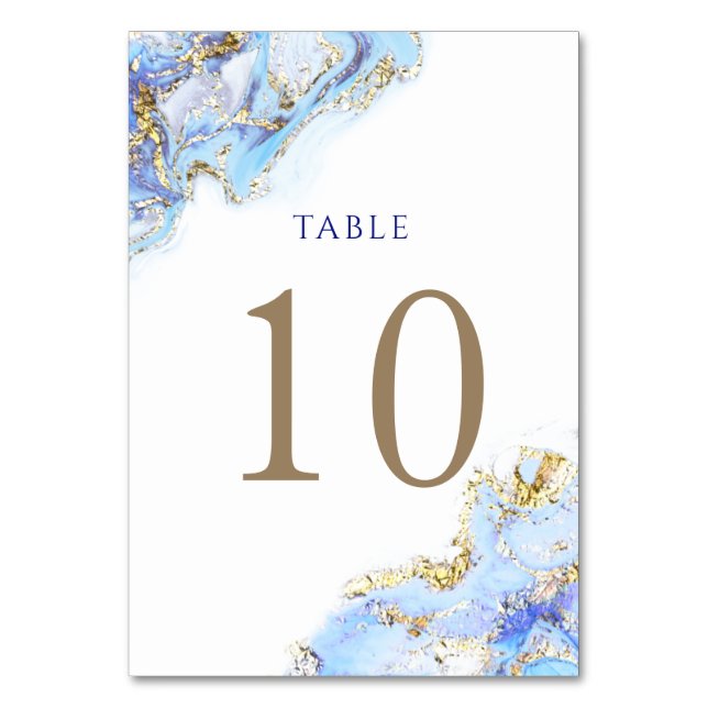 Numéro De Table encre bleu aquarelle Numéro de tableau 10 (Par défaut)
