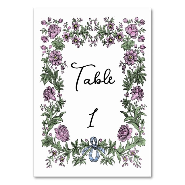 Numéro De Table Engraving Floral Antique (Par défaut)