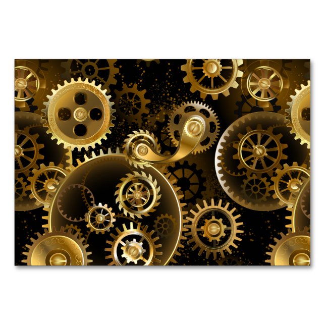 Numéro De Table Engrenages en laiton Steampunk sans soudure (Devant)