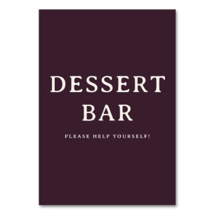 Numéro De Table Enseigne de bar à dessert sérif marron chaud