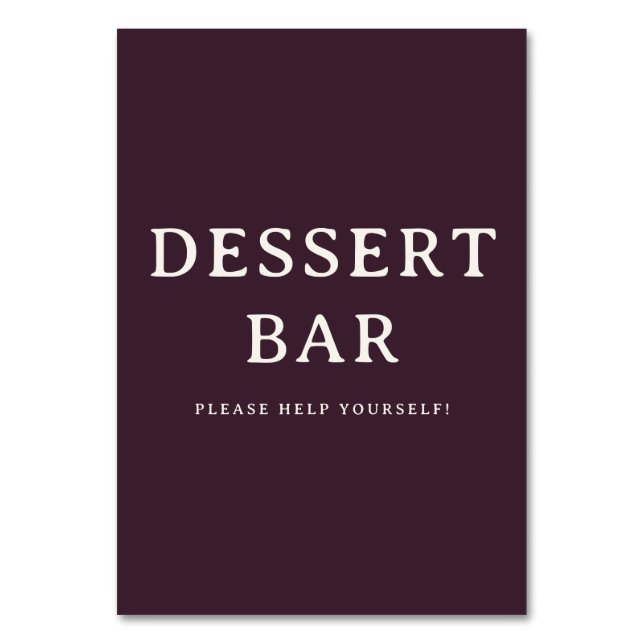 Numéro De Table Enseigne de bar à dessert sérif marron chaud (Par défaut)