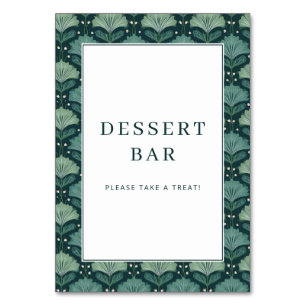 Numéro De Table Enseigne de bar à desserts botaniques vert joyeux