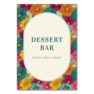 Numéro De Table Enseigne de bar à desserts floraux joyeux