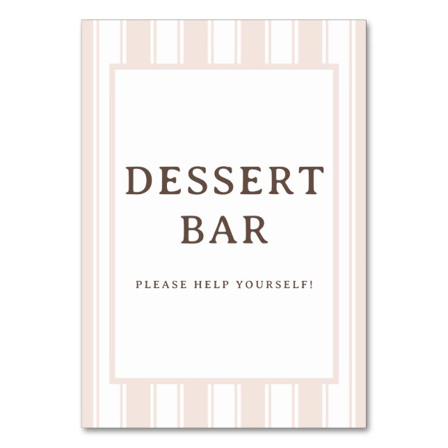 Numéro De Table Enseigne de bar à desserts sérif beige chaud (Par défaut)