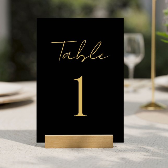 Numéro De Table Enseigne de fête de calligraphie de script élégant (Créateur téléchargé)