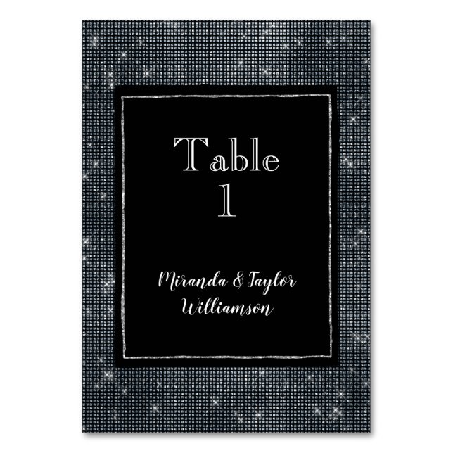 Numéro De Table Épersion en argent de verre noir (Par défaut)