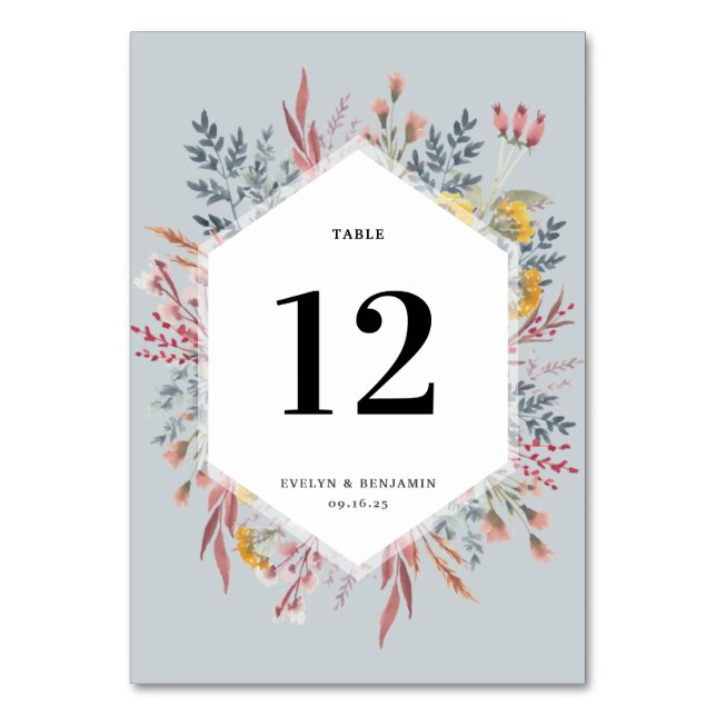 Numéro De Table Etanchéité Dusty Fleur sauvage Mariage botanique T (Par défaut)