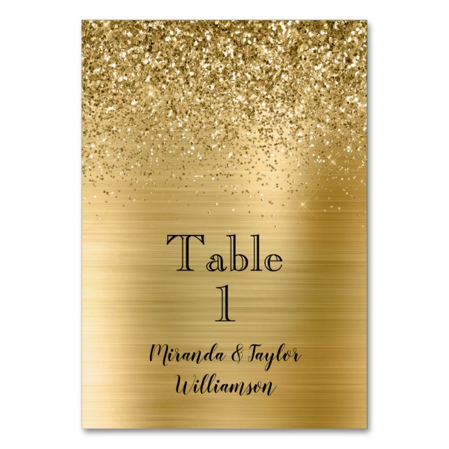 Numéro De Table Étincelle de Parties scintillant Glam Gold (Par défaut)