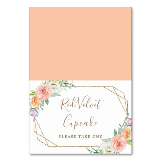 Numéro De Table Étiquette alimentaire de Mariage d'aquarelle géomé (Par défaut)