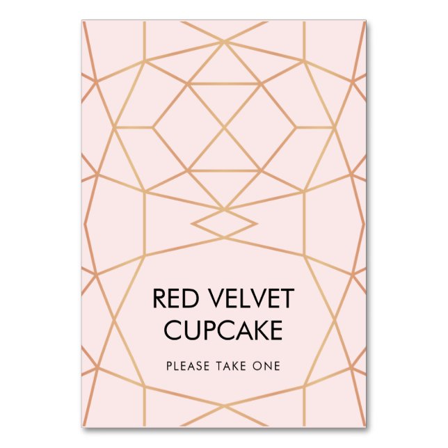 Numéro De Table Étiquette alimentaire de tente Mariage géométrique (Par défaut)