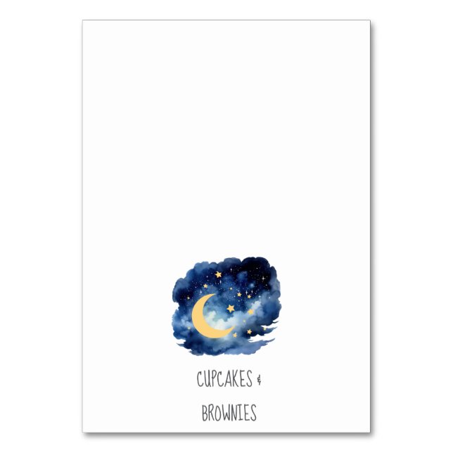 Numéro De Table Étiquettes de nourriture Lune et Étoiles & numéros (Par défaut)