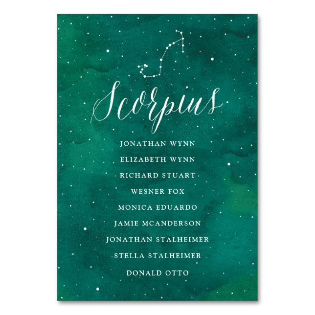 Numéro De Table Étoiles vertes Galaxie céleste Plan de siège Scorp (Par défaut)
