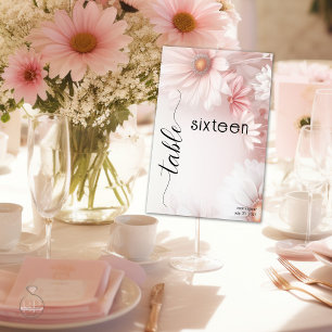 Numéro De Table Étonnantes marguerites roses