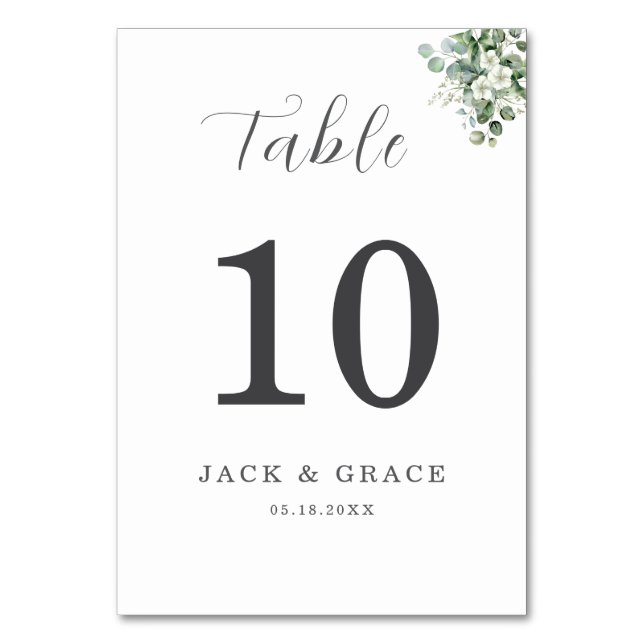 Numéro De Table Eucalyptus aquarelle Rustic Greenery Mariage (Par défaut)