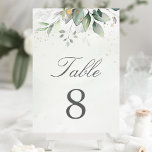 Numéro De Table Eucalyptus Botanique Verdure Aquarelle Élégante<br><div class="desc">De beaux numéros de table mariage avec des eucalyptus aquarelles et des feuilles d'or.</div>