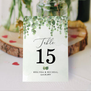 Numéro De Table Eucalyptus en cascade 🌿 3,5 x 5