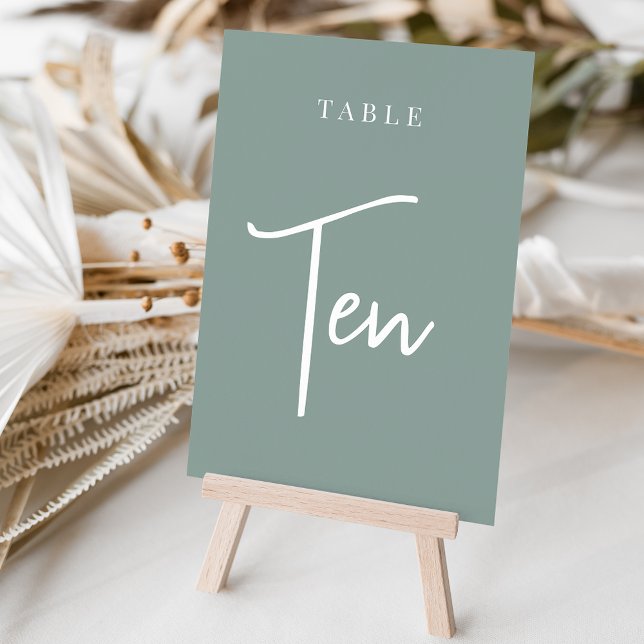 Numéro De Table Eucalyptus Green Main Scripted Table TEN (Créateur téléchargé)