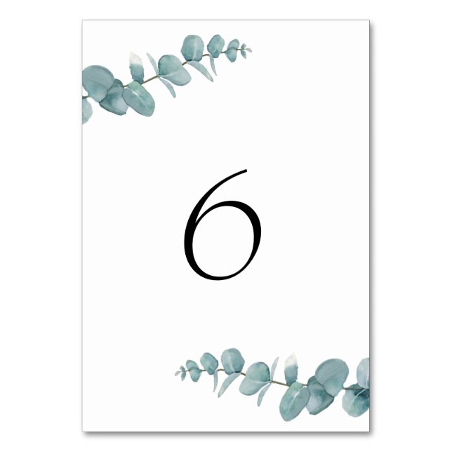 Numéro De Table Eucalyptus minimaliste botanique (Par défaut)
