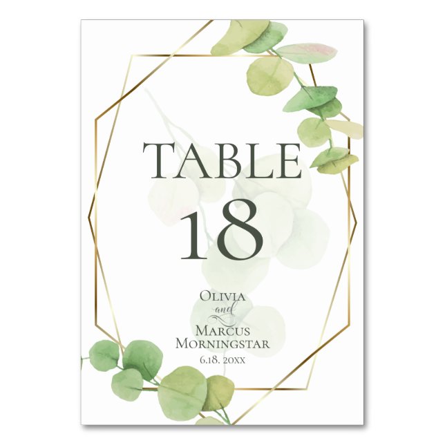 NUMÉRO DE TABLE | Eucalyptus Moderne de Printemps (Par défaut)