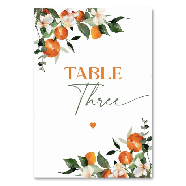Numéro De Table Eucalyptus oranges agrumes table thématique numéro (Par défaut)