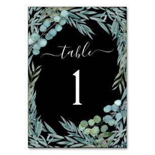 Numéro De Table Eucalyptus Verdure Aquarelle Mariage botanique