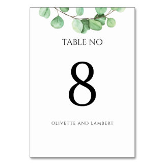 Numéro De Table Eucalyptus Verdure Botanique