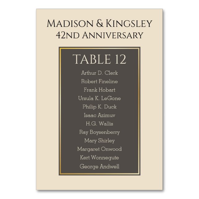 Numéro de table Fab couleur de l'événement génériq (Par défaut)