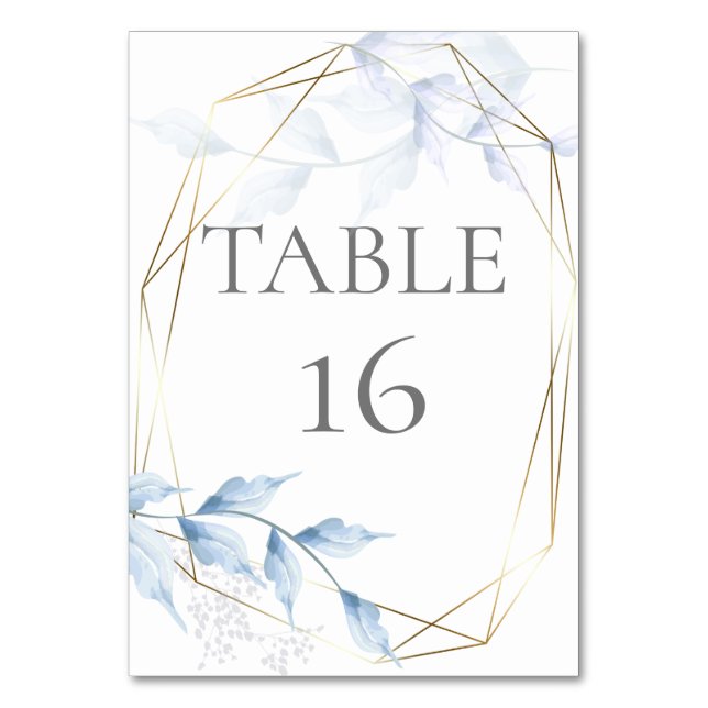 Numéro De Table Faded Lilac et Dusty Blue Foliing (Par défaut)