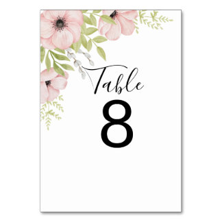 Numéro De Table Faire-part de mariage floral Boho Blush