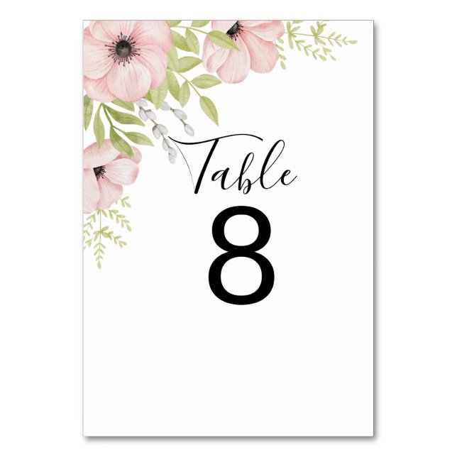 Numéro De Table Faire-part de mariage floral Boho Blush (Par défaut)