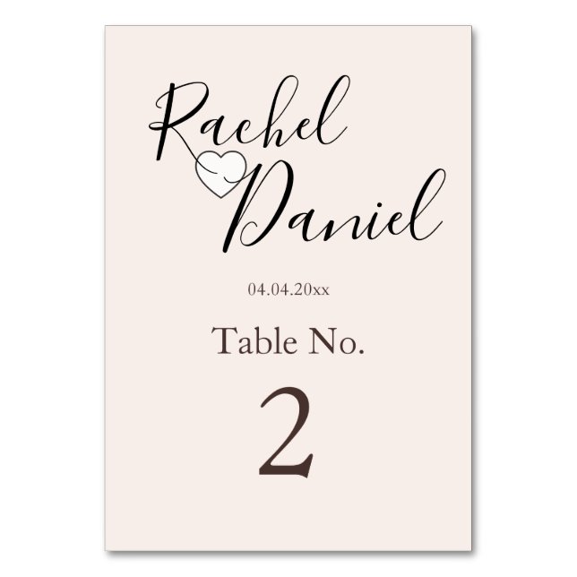 Numéro De Table Faire-part de mariage moderne (Par défaut)