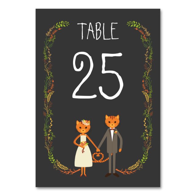 Numéro De Table Faire-part de mariage rustique de chats de la forê (Par défaut)