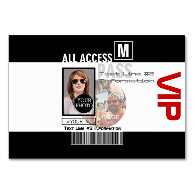 Numéro De Table Faites votre propre VIP Pass 8 façons de personnal (Devant)