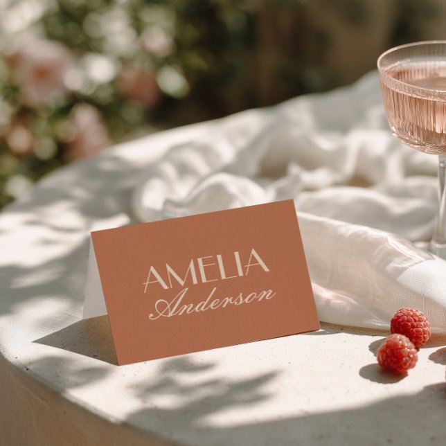 Numéro De Table Fancy Terracotta Old Money Wedding Place Cards (Créateur téléchargé)