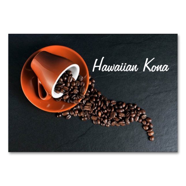 Numéro De Table Fans de café Mariage Hawaiian Kona (Devant)