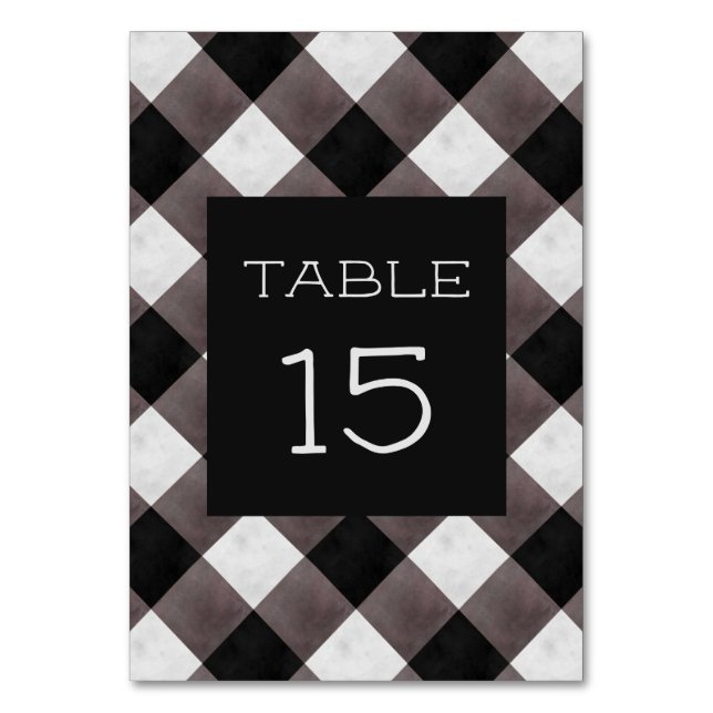 Numéro De Table Farmhouse Buffalo Plaid Check Russe Mariage (Par défaut)