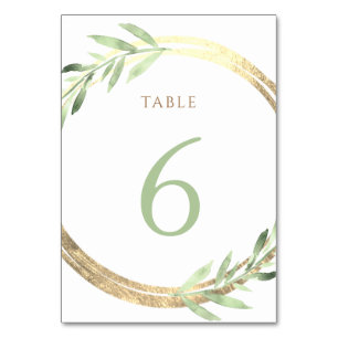 Numéro De Table fausse feuille et feuilles verts Numéro de tableau