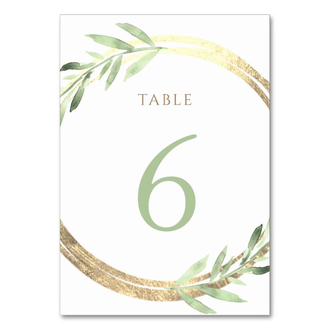 Numéro De Table fausse feuille et feuilles verts Numéro de tableau (Par défaut)