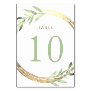 Numéro De Table fausse feuille et verdure Numéro de tableau 10
