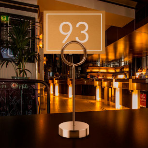 Numéro De Table Faux Or Feuille Blanc Restaurant Texte Minimaliste